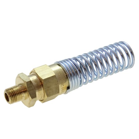 Technidot Fitting, DOT, Rubber Hose, Male Conn w/ Spring, 3/8" x 1/2" Male NPT DOT78RH-0608